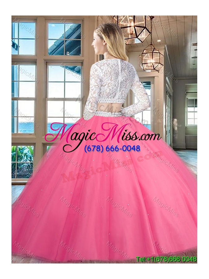 wholesale romantic two piece laced and beaded zipper up quinceanera dress in baby blue
