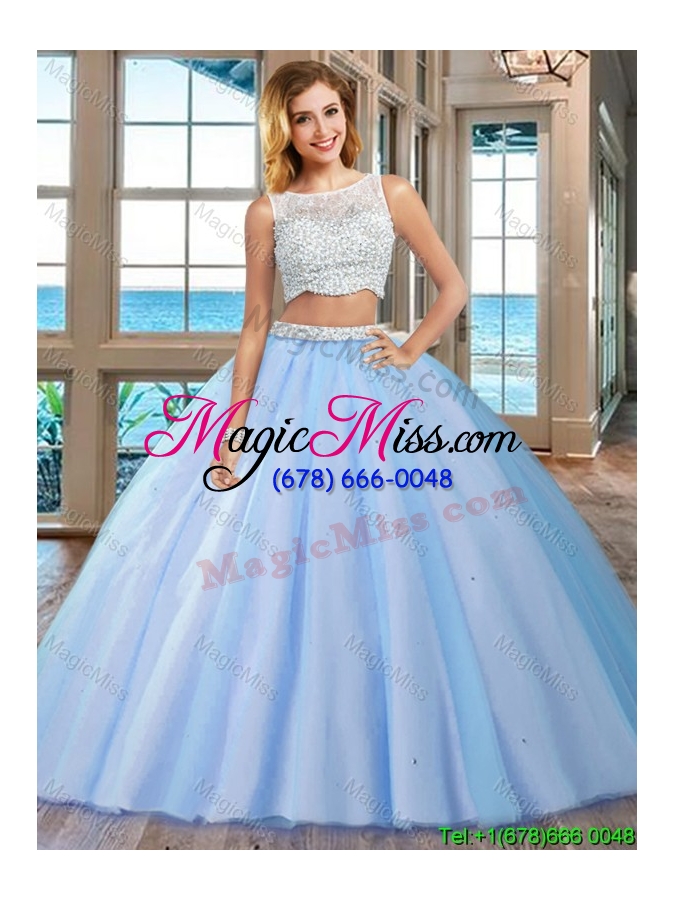 wholesale puffy brush train beaded bodice side zipper blue quinceanera dresses with bateau