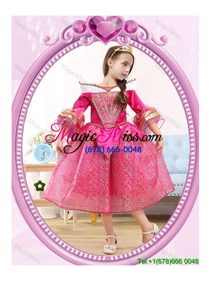 wholesale halloween popular hot pink little girl pageant dress with sequins