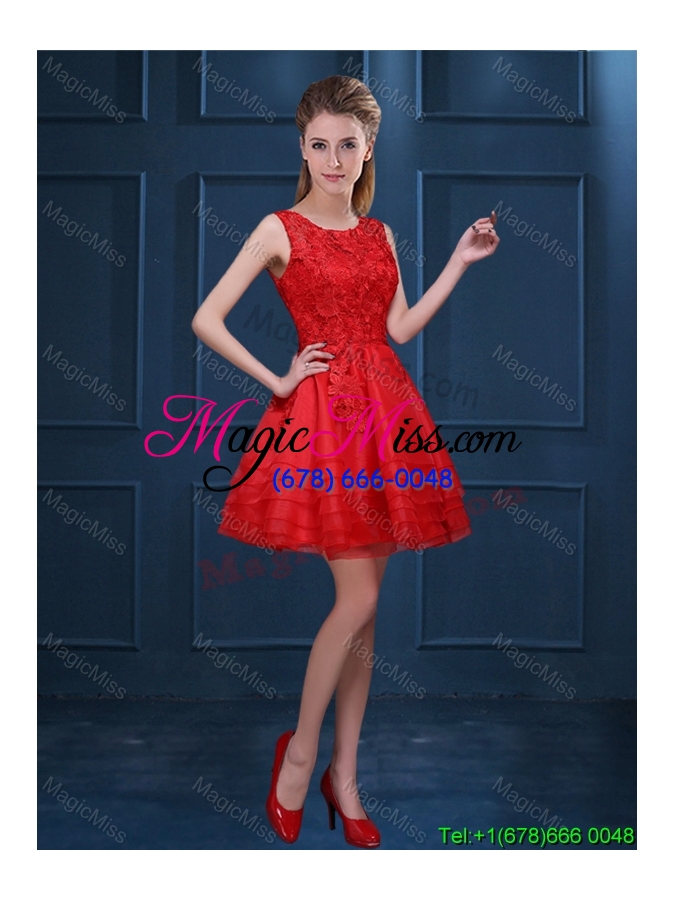 wholesale exclusive organza zipper up short dama dress with lace and ruffled layers