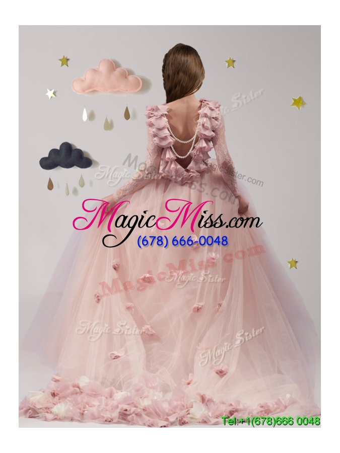 wholesale classical scoop long sleeves mini quinceanera dress with appliques and ruffles