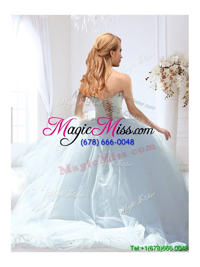 wholesale discount really puffy sweetheart wedding dress with beading