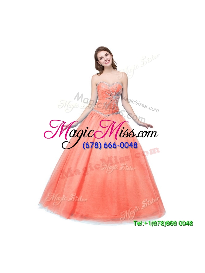 wholesale simple sweetheart tulle apple green quinceanera dress with beading