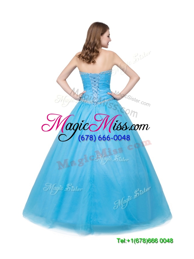 wholesale simple sweetheart tulle apple green quinceanera dress with beading