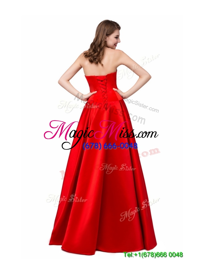 wholesale princess sweetheart high-low ruched lace up prom dresses in red