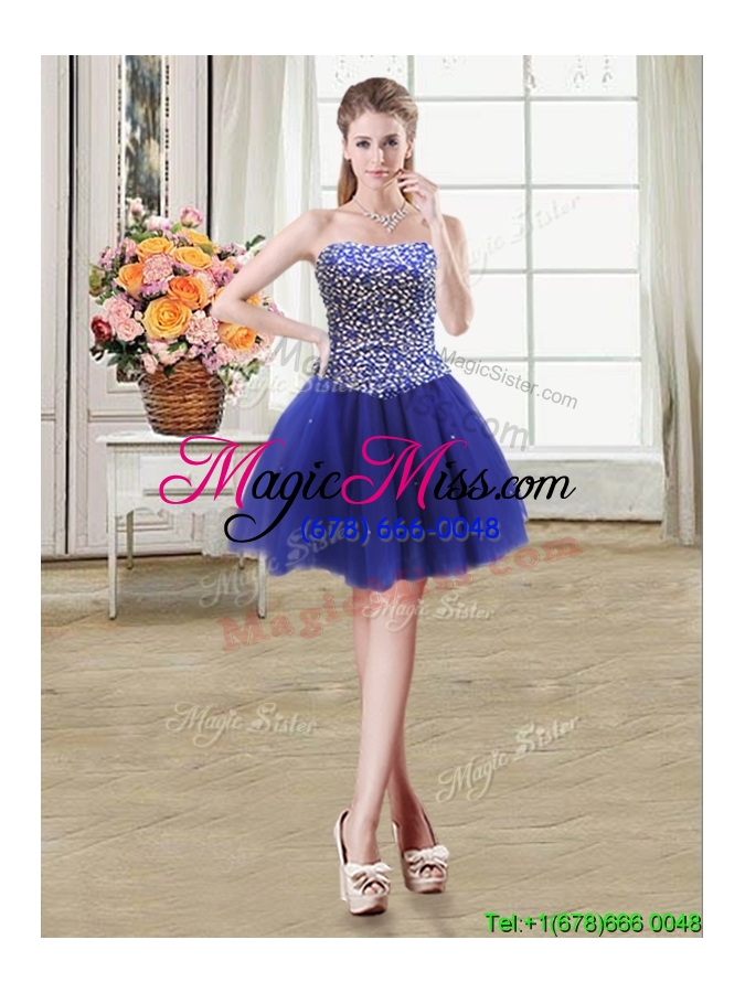 wholesale discount puffy beaded bodice royal blue detachable quinceanera dress in tulle