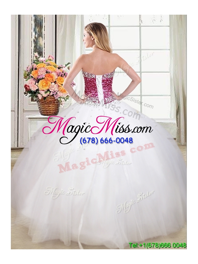 wholesale discount really puffy beaded bodice white quinceanera dress in tulle