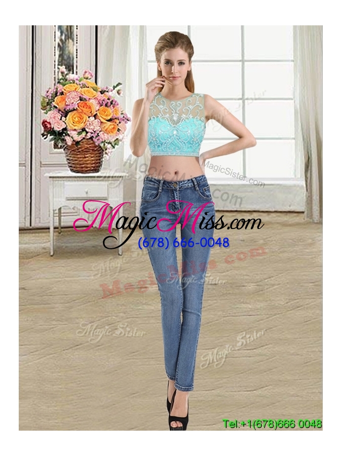 wholesale new style applique and beaded aquamarine detachable quinceanera dresses with brush train