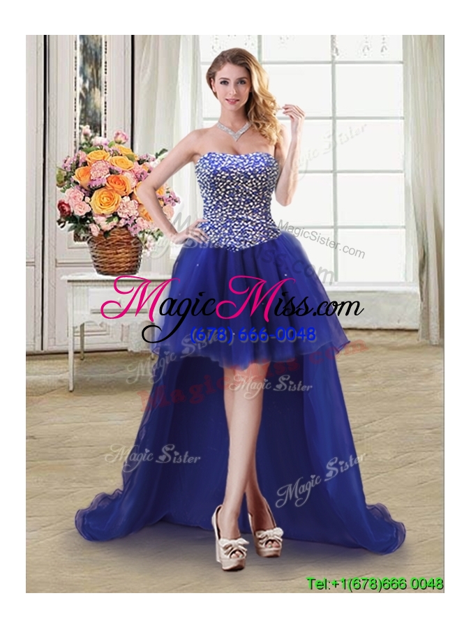 wholesale discount three for one puffy tulle royal blue detachable quinceanera dress with beading