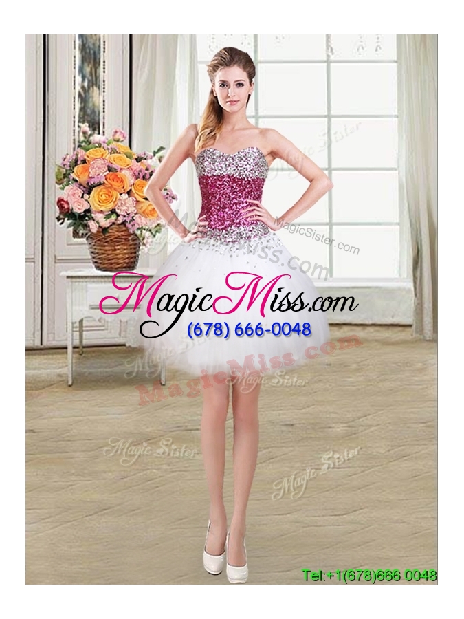 wholesale three for one puffy sweetheart tulle beaded bodice white detachable quinceanera dress