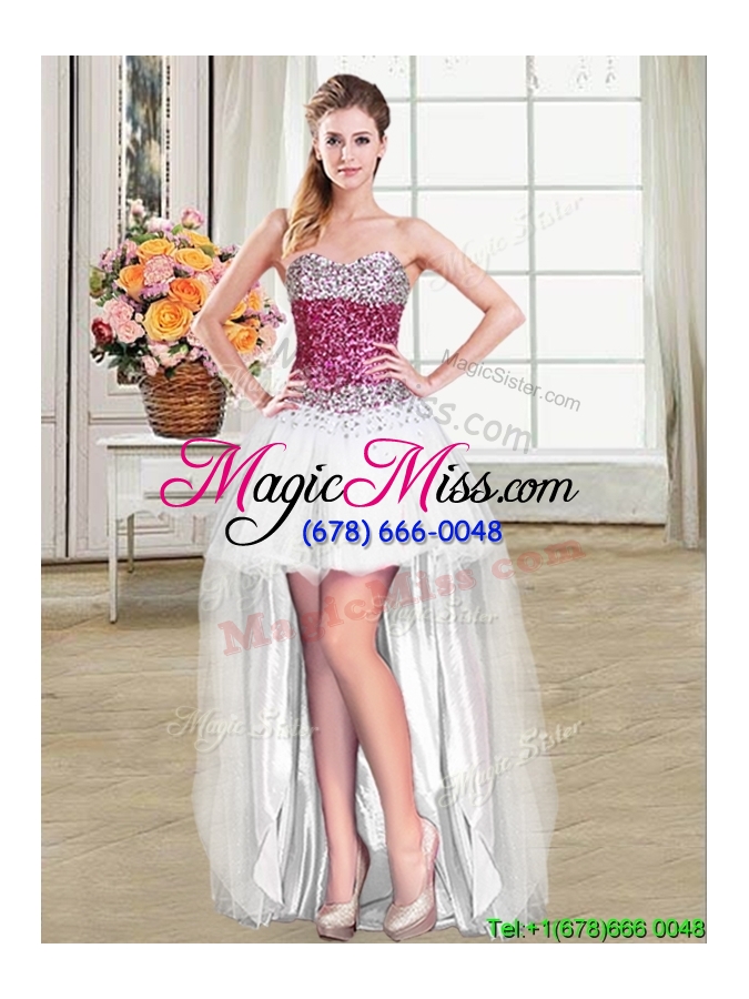 wholesale three for one puffy sweetheart tulle beaded bodice white detachable quinceanera dress
