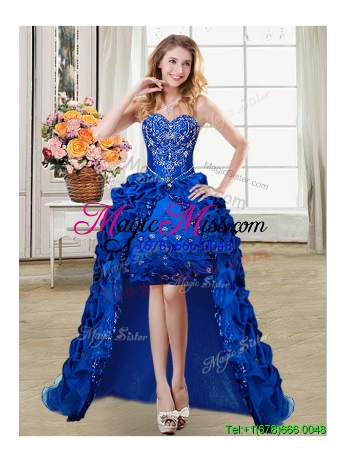 wholesale classical beaded and sequined removable quinceanera dresses with embroidery and pick ups