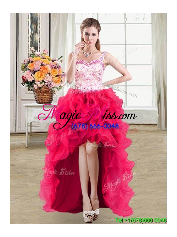 wholesale modest straps laced bodice and beaded top removable quinceanera dresses in organza