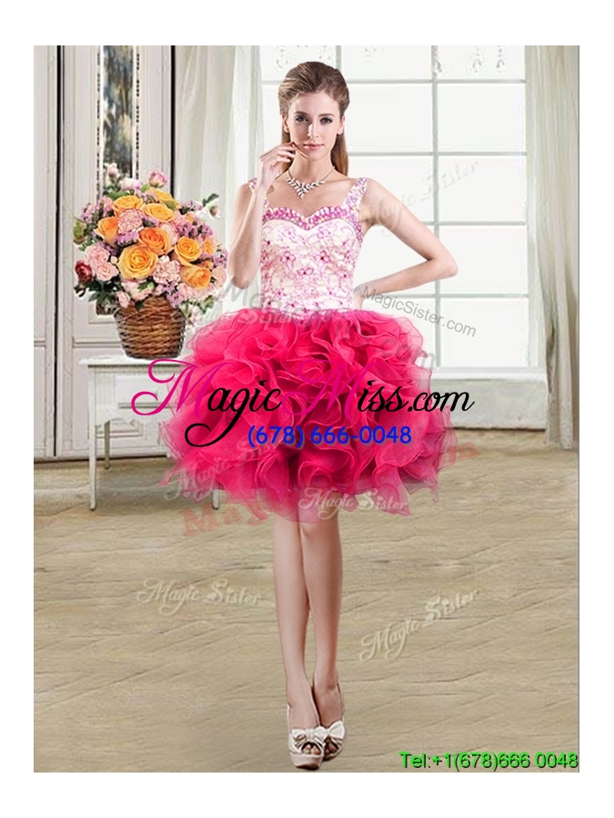 wholesale modest straps laced bodice and beaded top removable quinceanera dresses in organza
