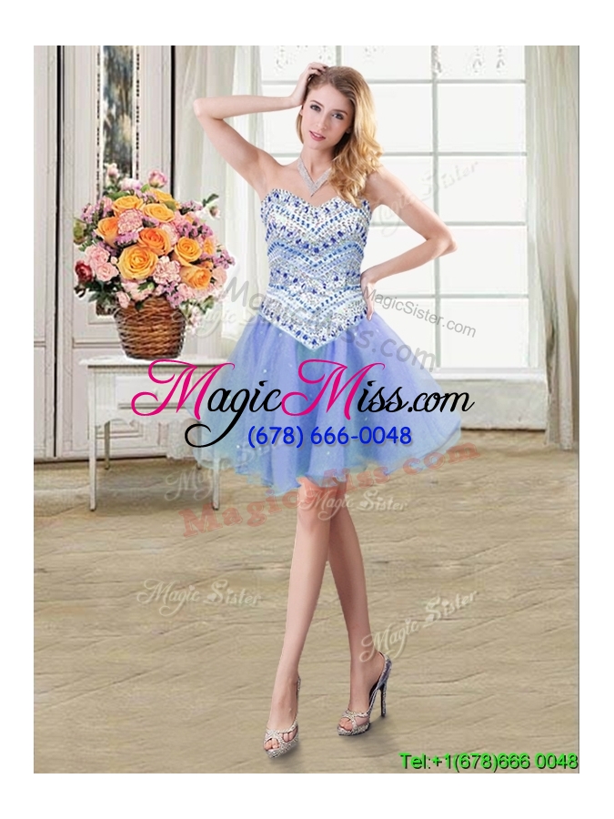 wholesale wonderful light blue sweetheart tulle detachable quinceanera dresses with beading