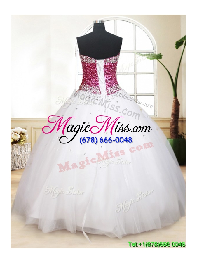 wholesale classical really puffy beaded bodice white quinceanera dress in tulle