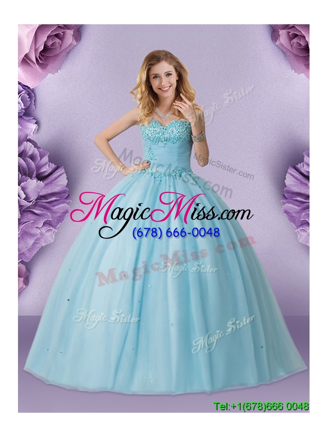 wholesale best really puffy quinceanera dress with beaded decorated bust and waist