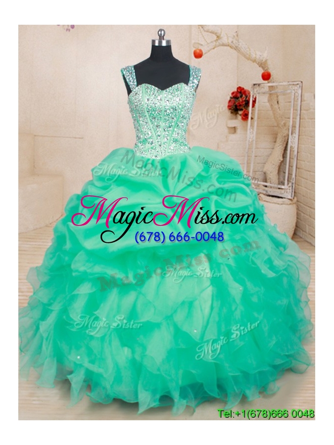 wholesale classical visible boning beaded bodice and bubble straps sweet 16 dress with ruffles