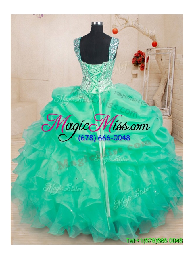 wholesale classical visible boning beaded bodice and bubble straps sweet 16 dress with ruffles