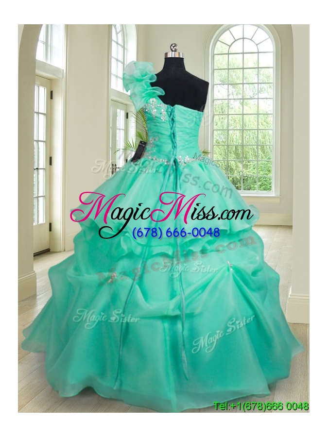 wholesale new arrivals one shoulder quinceanera dress with beading and hand made flower