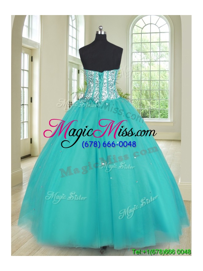 wholesale latest really puffy visible boning beaded bodice quinceanera dress in tulle
