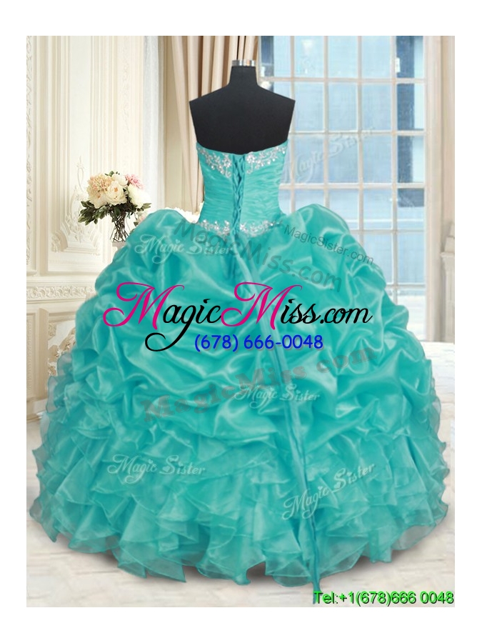 wholesale new arrivals puffy skirt bubble and ruffled quinceanera dress with beading