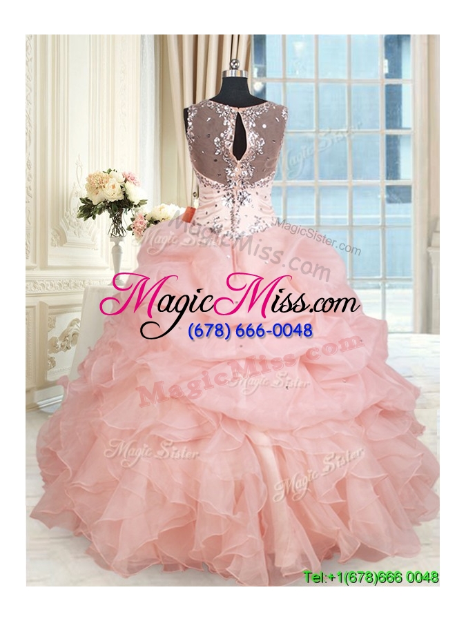 wholesale wonderful see through back straps zipper up quinceanera dress in organza