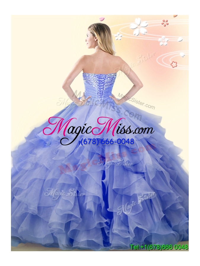 wholesale gorgeous ruffled and beaded sweet 16 dress in baby blue