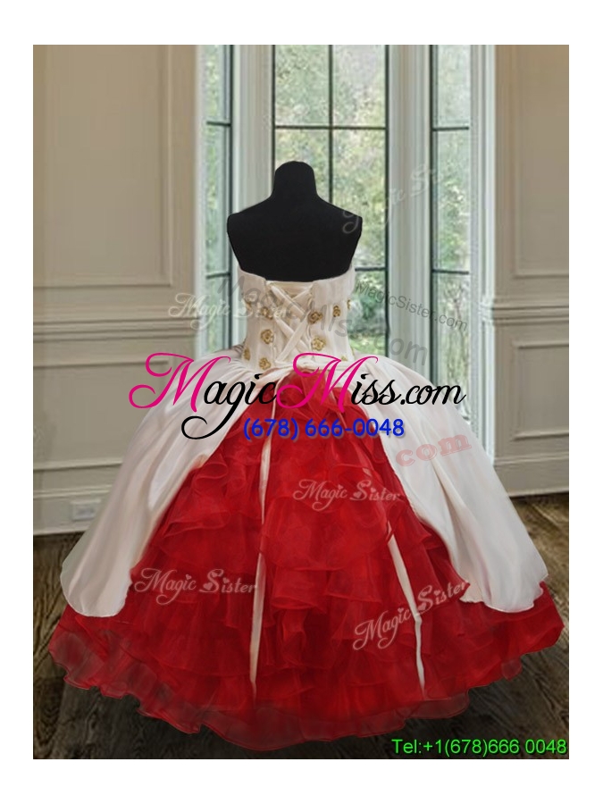 wholesale beautiful ruffled layers embroideried little girl pageant dress in organza and taffeta
