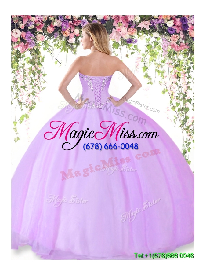 wholesale new arrivals tulle lavender sweet 16 dress with beading