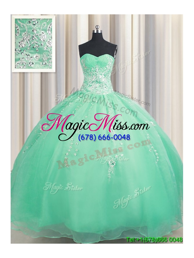 wholesale hot sale zipper up turquoise quinceanera dress with appliques and beading