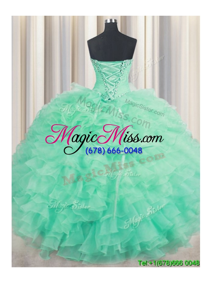 wholesale lovely puffy skirt sweetheart organza quinceanera dress with ruffles and beading