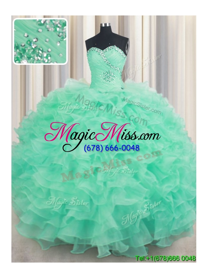 wholesale lovely puffy skirt sweetheart organza quinceanera dress with ruffles and beading