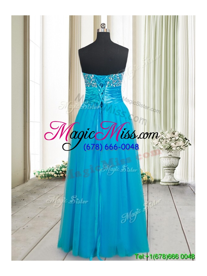 wholesale gorgeous empire sweetheart tulle beaded bust prom dress in baby blue