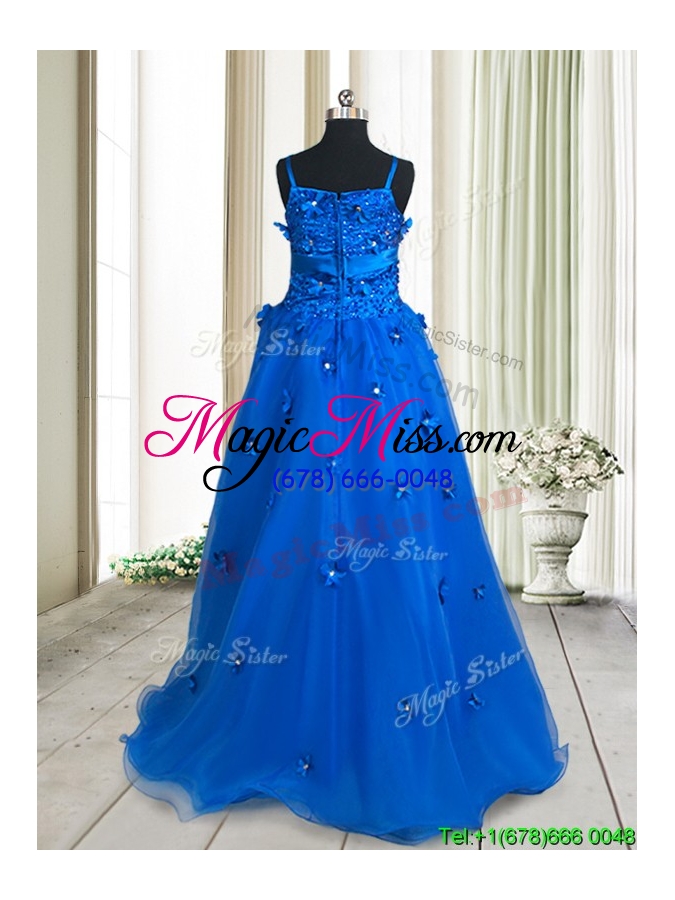 wholesale pretty v neck applique and beaded bowknot royal blue prom dress in high low