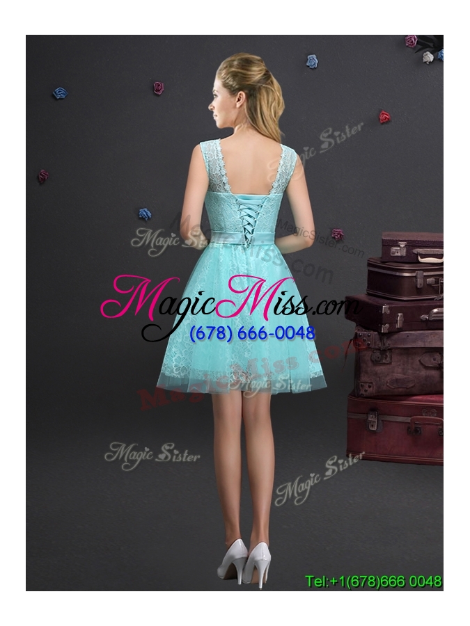 wholesale new arrivals laced and applique prom dress in aqua blue