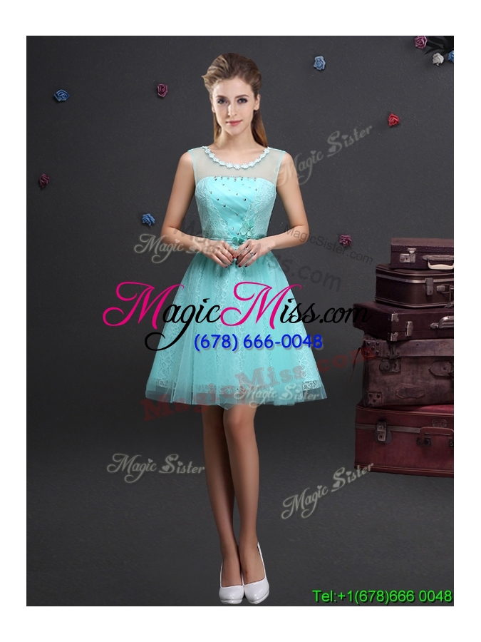 wholesale simple applique decorated scoop prom dress with beading