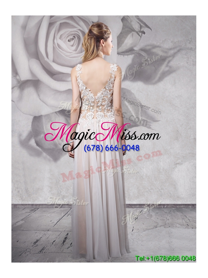 wholesale new arrivals empire straps grey prom dress with zipper up