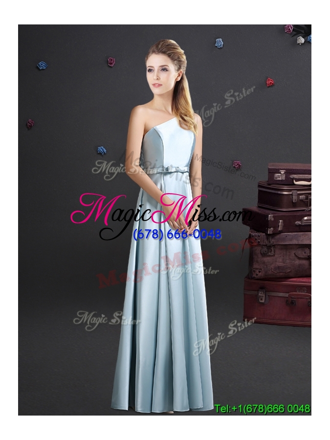 wholesale 2017 best selling elastic woven satin long dama dress in light blue