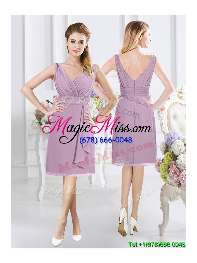 wholesale exquisite zipper up chiffon lavender dama dress for party