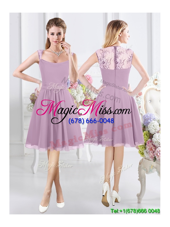 wholesale exquisite zipper up chiffon lavender dama dress for party