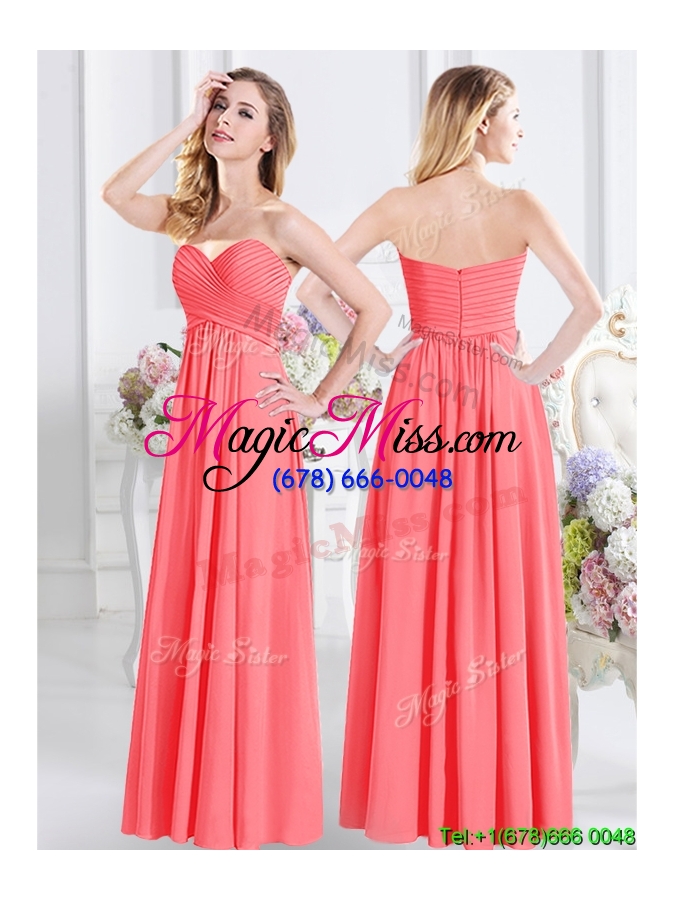 wholesale best selling floor length zipper up dama dress in watermelon red
