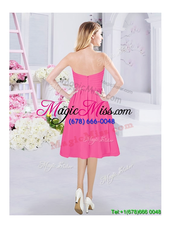 wholesale popular zipper up sweetheart knee length dama dress in chiffon