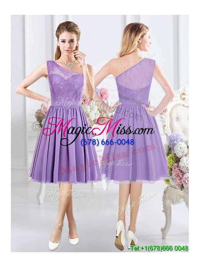 wholesale unique a line knee length chiffon dama dress in lavender