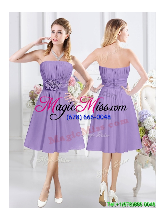 wholesale unique a line knee length chiffon dama dress in lavender
