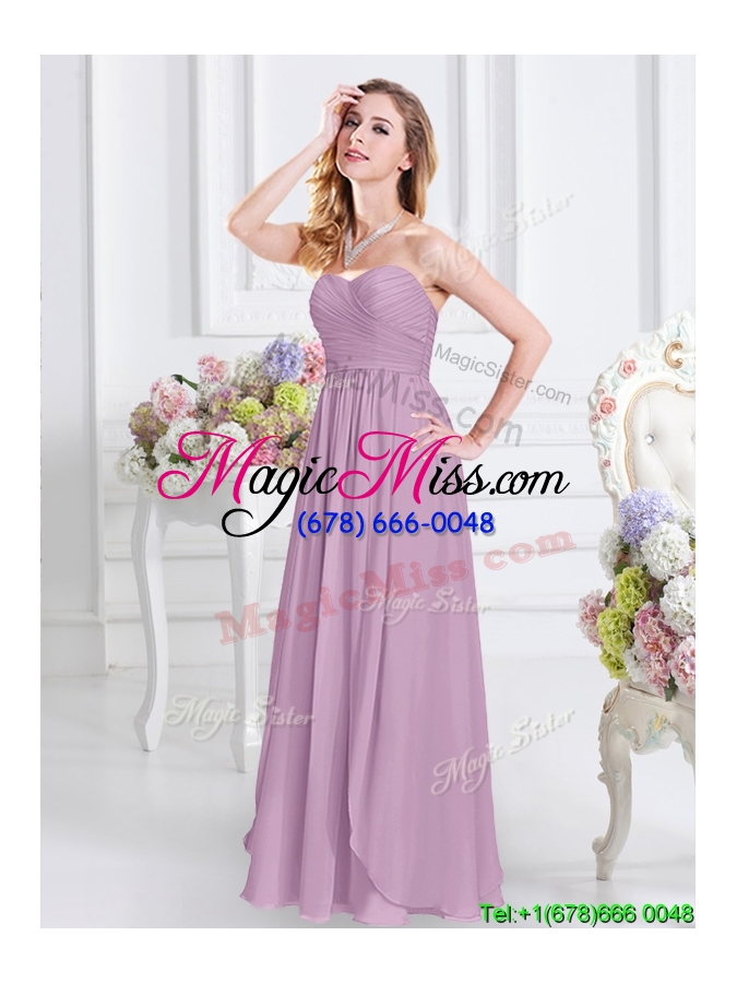 wholesale pretty sweetheart zipper up lavender dama dress in floor length