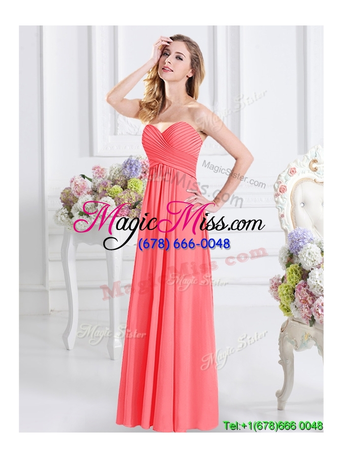 wholesale fashionable empire ruched bust sweetheart dama dress with zipper up