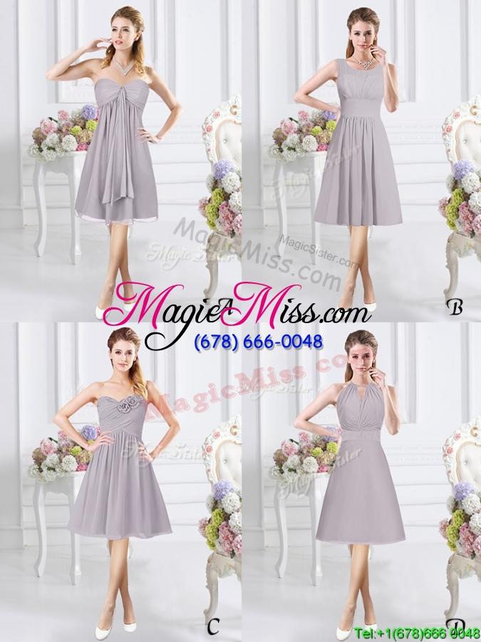 wholesale modest zipper up see through scoop bridesmaid dress with ruching