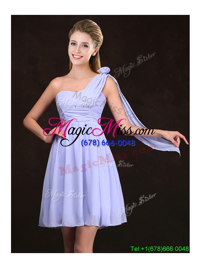 wholesale 2017 perfect empire lavender short bridesmaid dress in chiffon