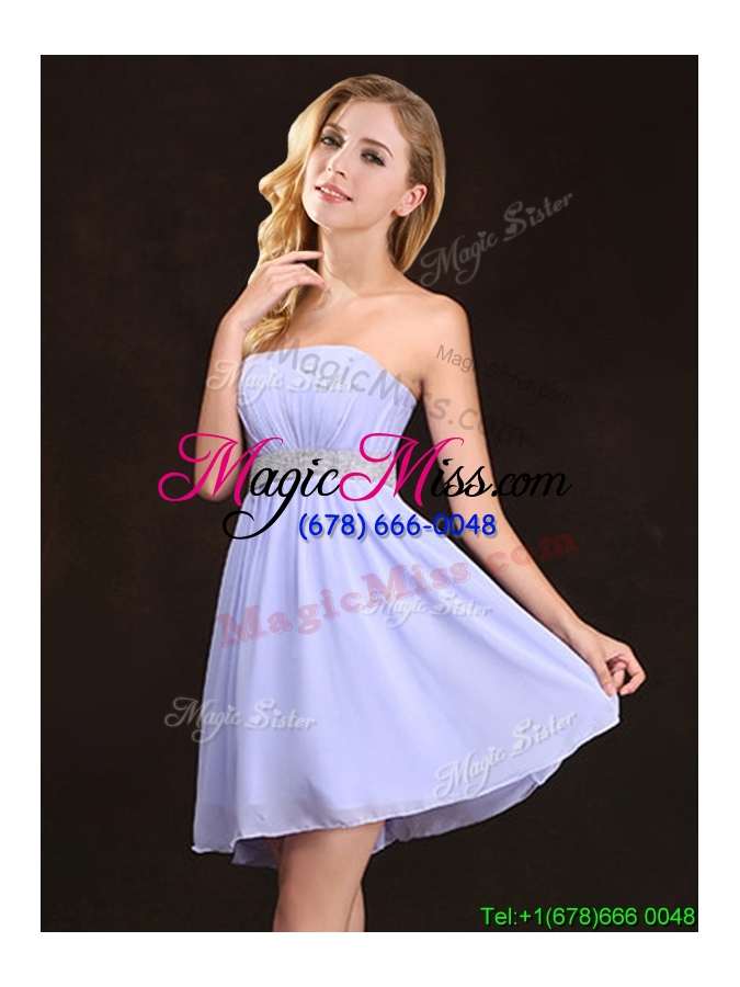 wholesale 2017 perfect empire lavender short bridesmaid dress in chiffon